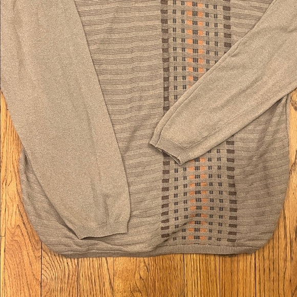 Kenneth Cole New York Men's Taupe and Rust Crewneck Sweater - Picture 4 of 10